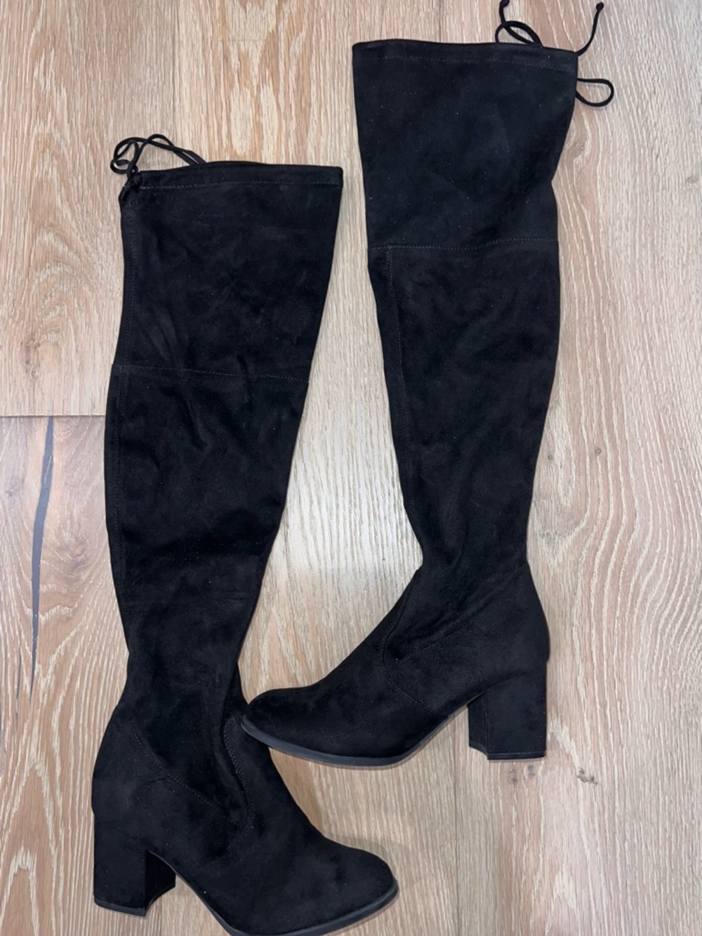 Unisa Black Over-the-Knee Block 2.5 Heel Boots